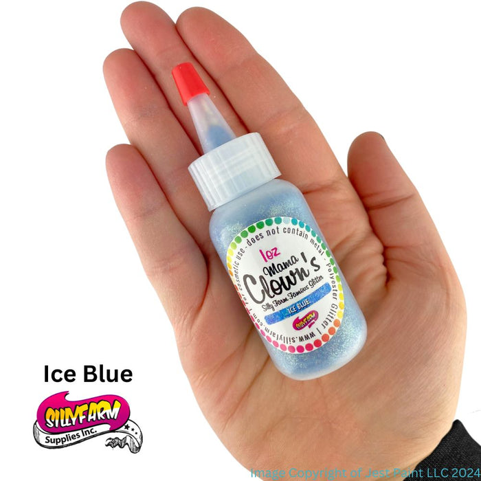 Mama Clown's Famous Glitter | Face Paint Glitter Poof - Semi Opaque Ice Blue (1oz)