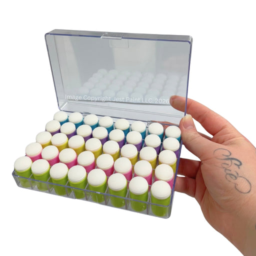 Esponjas para pintura facial tipo dedal en estuche | 5 colores - 40 unidades