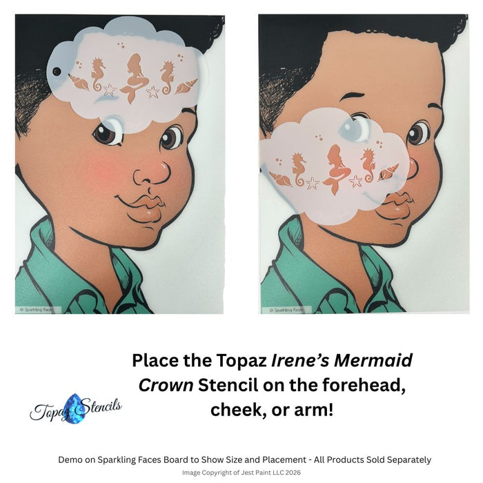 Topaz Stencils | Face Painting Stencil - BIG Irene's Mermaid Crown -  (01688)