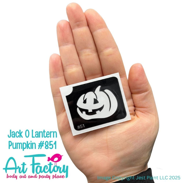 Art Factory | Glitter Tattoo Stencil - (851Y) Jack O Lantern Pumpkin - 5 Pack -  #61
