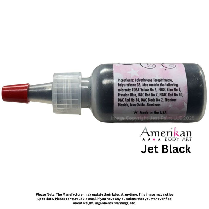 Amerikan Body Art | Face Paint Glitter Poof - Opaque Matte Jet Black (No Sparkle) (1/2oz) #31