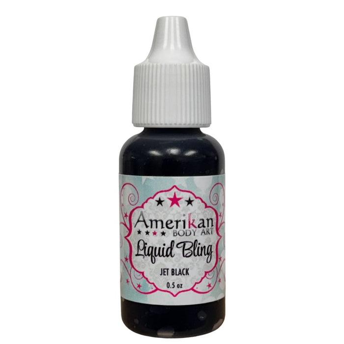 Amerikan Body Art | LIQUID BLING Face Painting Glitter Gel - Jet Black  1/2oz   #8