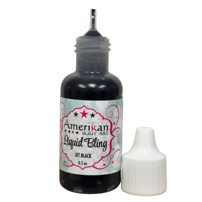 Amerikan Body Art | LIQUID BLING Face Painting Glitter Gel - Jet Black  1/2oz   #8
