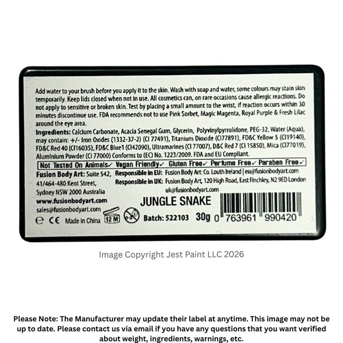 Fusion Body Art Face Paint - Split Cake | Jungle Snake 30gr