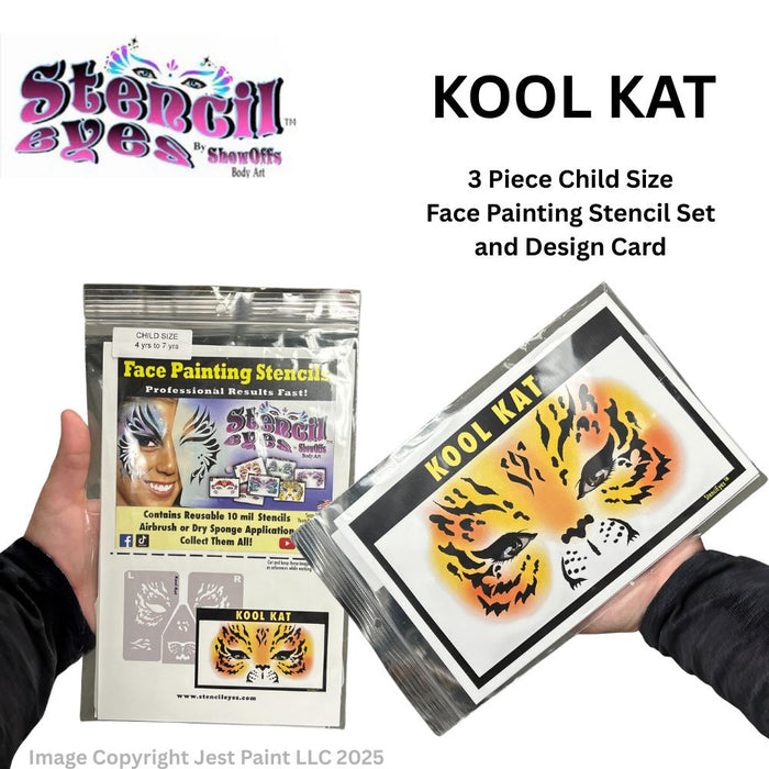 Stencil Eyes / Mask- Face Painting Stencil Set - KOOL KAT - Child Size