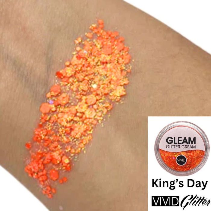 VIVID Glitter |  GLEAM Glitter Cream | Small UV King's Day (Orange) (10gr)