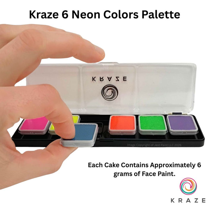 Kraze FX Special Effects Paints | 6 NEON Colors Palette (6 gm each) (SFX - Non Cosmetic)