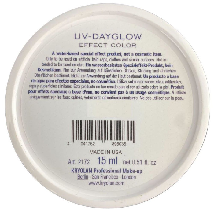 Kryolan Aquacolor | Original Neon UV RED - 15ml (SFX - Non Cosmetic)