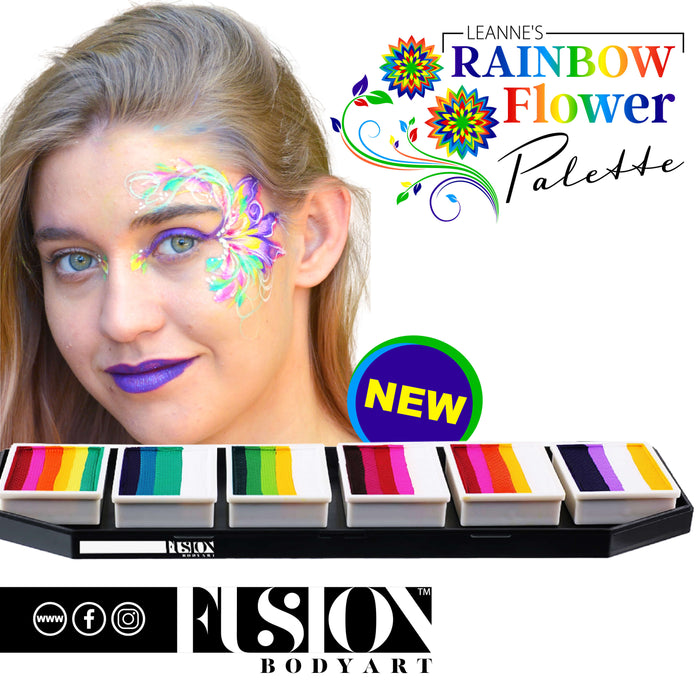 Fusion Body Art  | Face Painting Palette - Leanne's Rainbow Flower