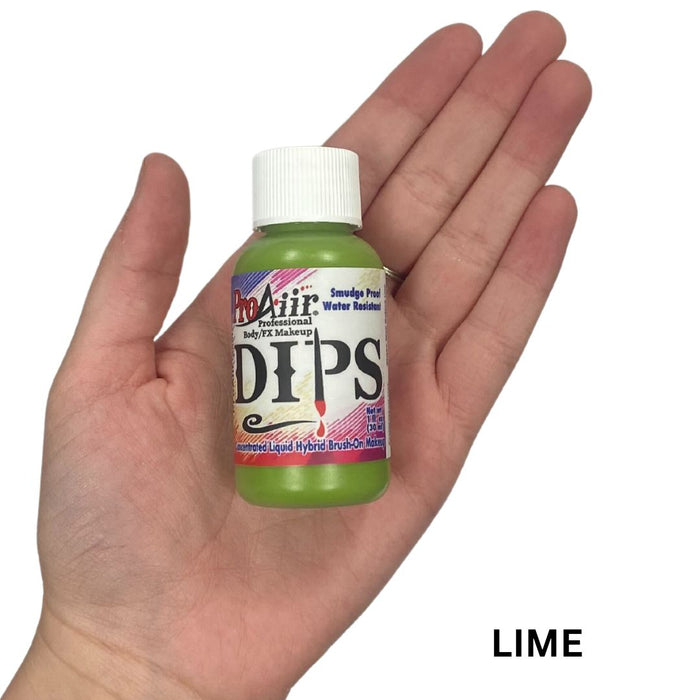 Proaiir | DIPS Water Proof Face Paint - Lime - 1fl oz  (Flat and Twist Cap)