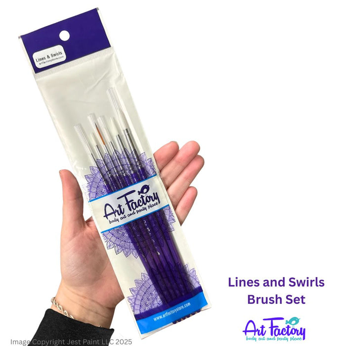 Art Factory Studio | Face Painting Brush Set - Lines and Swirls Set of 6