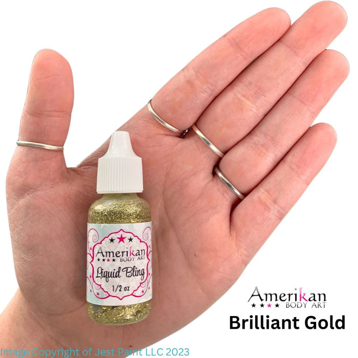 Amerikan Body Art | Liquid Bling Face Painting Glitter Gel - Brilliant Gold 1/2oz   #1