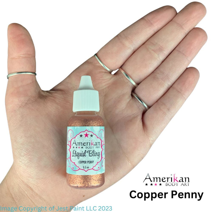 Amerikan Body Art | Liquid Bling Face Painting Glitter Gel - Copper Penny 1/2oz   #6