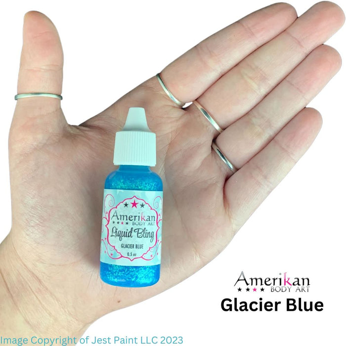 Amerikan Body Art | Liquid Bling Face Painting Glitter Gel - Glacier Blue  1/2oz   #11