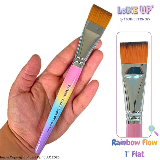 Lodie Up | Face Painting Brush by Elodie Ternois - Rainbow Flow Flat 1"