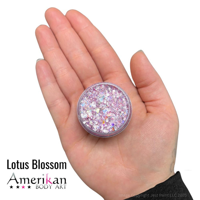 Amerikan Body Art | CHUNKY Glitter Cremes - New Formula - LOTUS BLOSSOM - .5oz