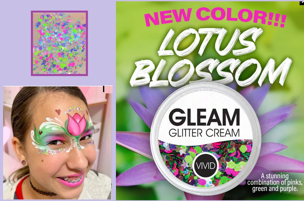 VIVID Glitter |  GLEAM Glitter Cream | Small LOTUS BLOSSOM (10gr)