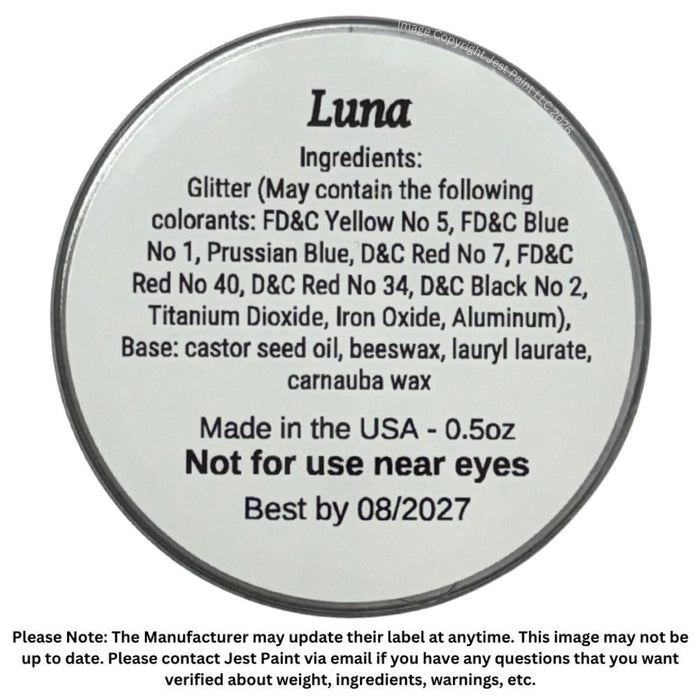 Amerikan Body Art | Fine Glitter Creme - New Formula - ( Silver Mix ) LUNA - .05oz