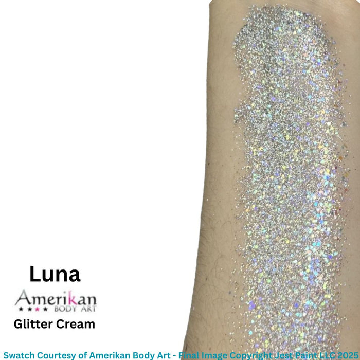 Amerikan Body Art | Fine Glitter Creme - New Formula - ( Silver Mix ) LUNA - .05oz