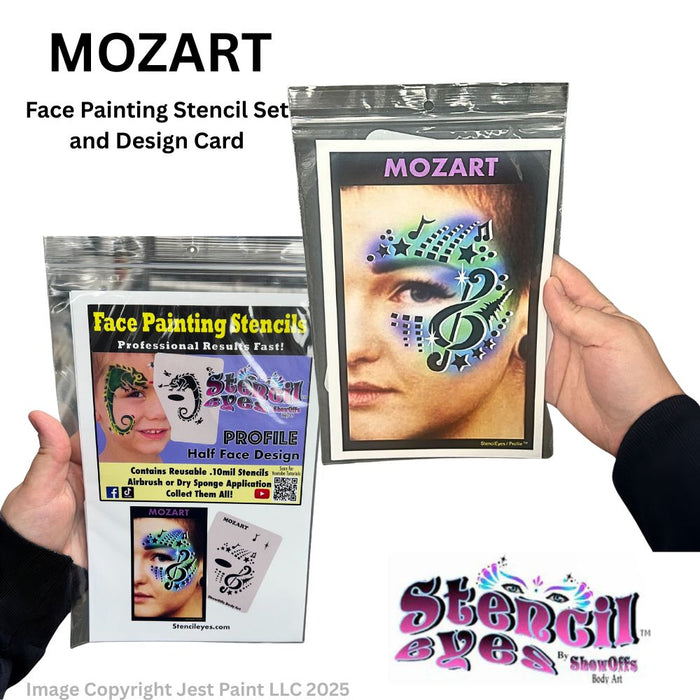 Stencil Eyes / Profiles - Face Painting Stencil - MOZART - One Size Fits Most