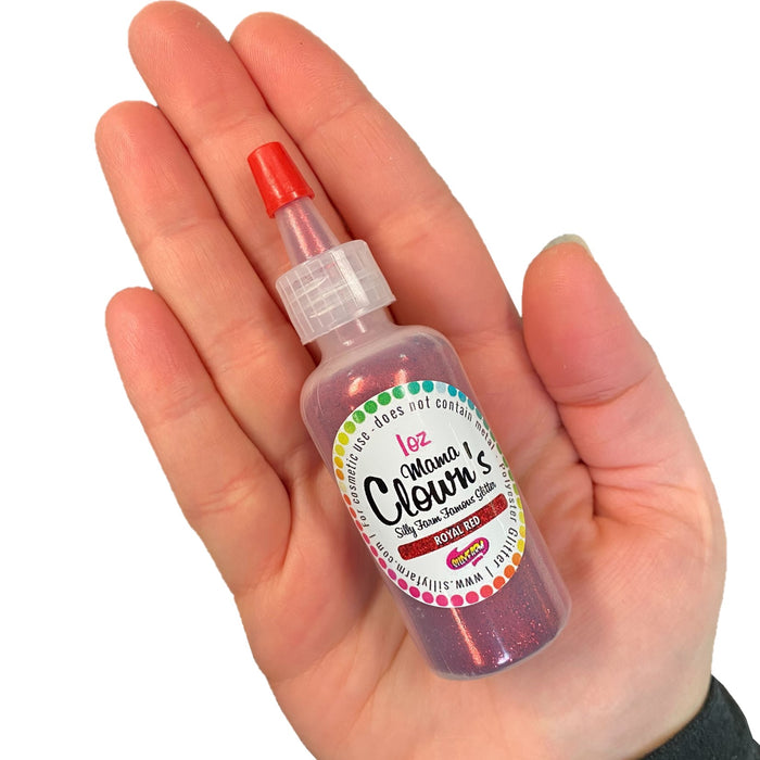 Mama Clown's Famous Glitter | Face Paint Glitter Poof -  Opaque Royal Red (1oz)