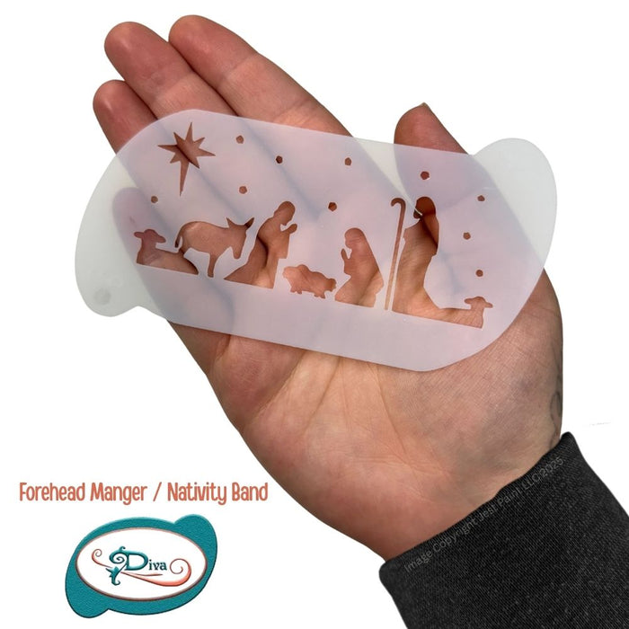 Diva Stencils | Face Painting Stencil | Forehead Manger / Nativity Band (1493)