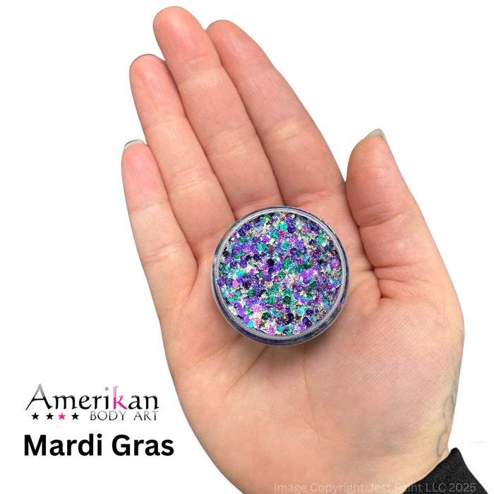 Amerikan Body Art | CHUNKY Glitter Cremes - New Formula - Mardi Gras - .5oz