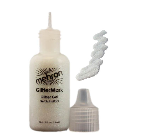 Face Painting Glitter Gel - Mehron GlitterMark - Crystal White w/ Fine Tip  #2