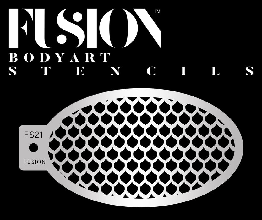 Fusion Body Art | Face Painting Stencil - Mermaid Fish Scales FS21