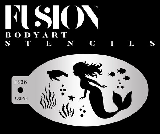 Fusion Body Art | Face Painting Stencil - Mermaid Underwater Adventure FS36