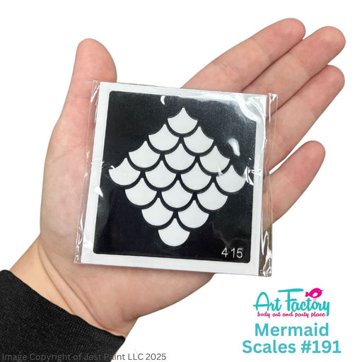 Art Factory | Glitter Tattoo Stencil - (415) Mermaid Scales - 5 Pack - #193
