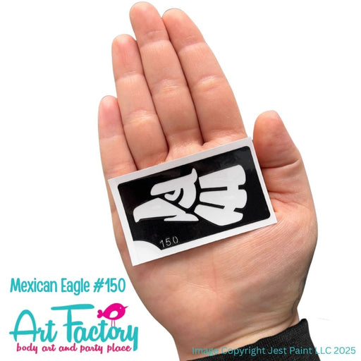 Art Factory | Glitter Tattoo Stencil - (150) Mexican Eagle - 5 Pack - #108