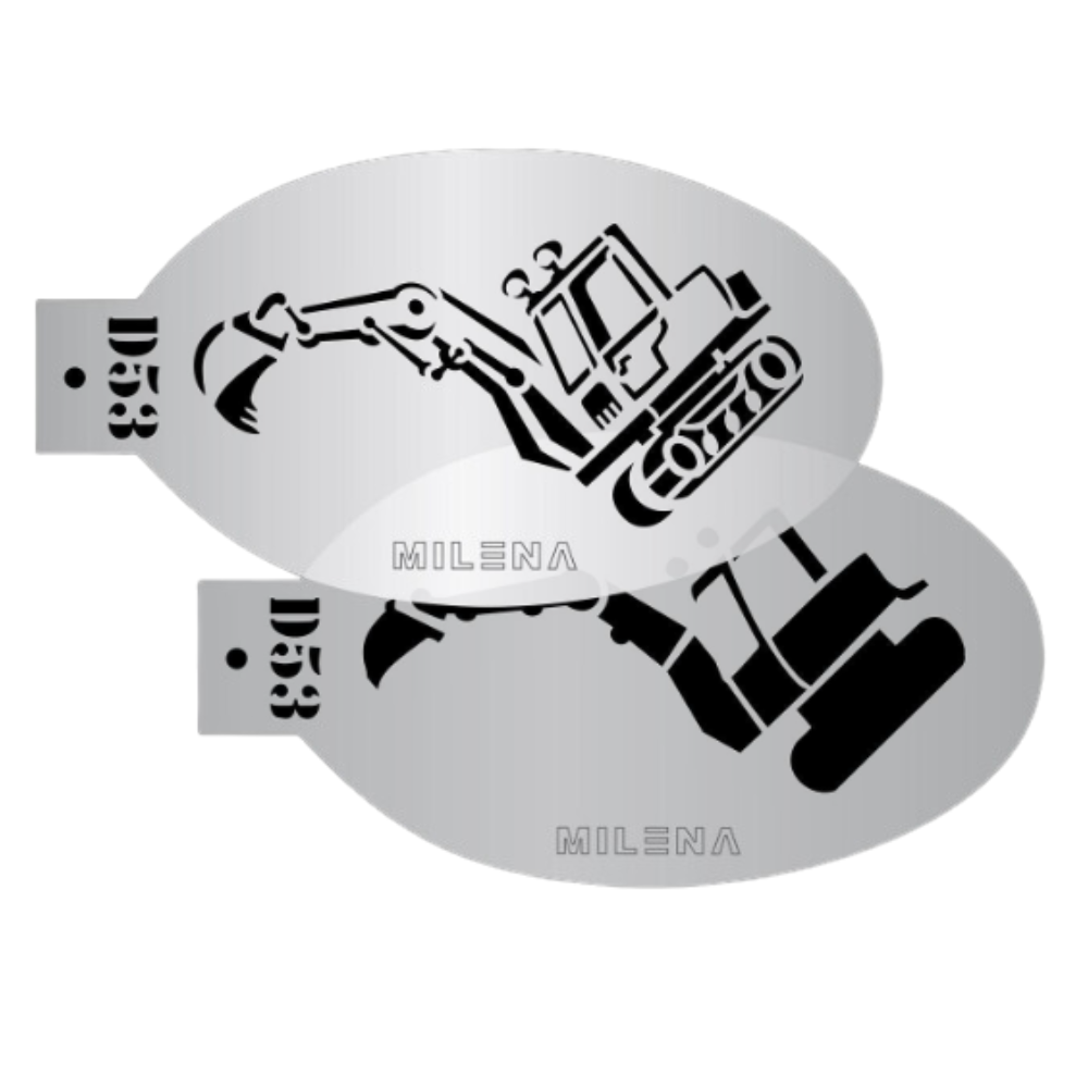 MILENA STENCILS Face Painting Stencil Set (Excavator with extended