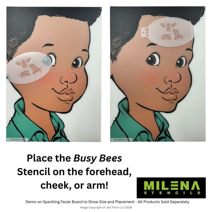 MILENA STENCILS | Face Painting Stencil Set -  (Busy Bees)  D62
