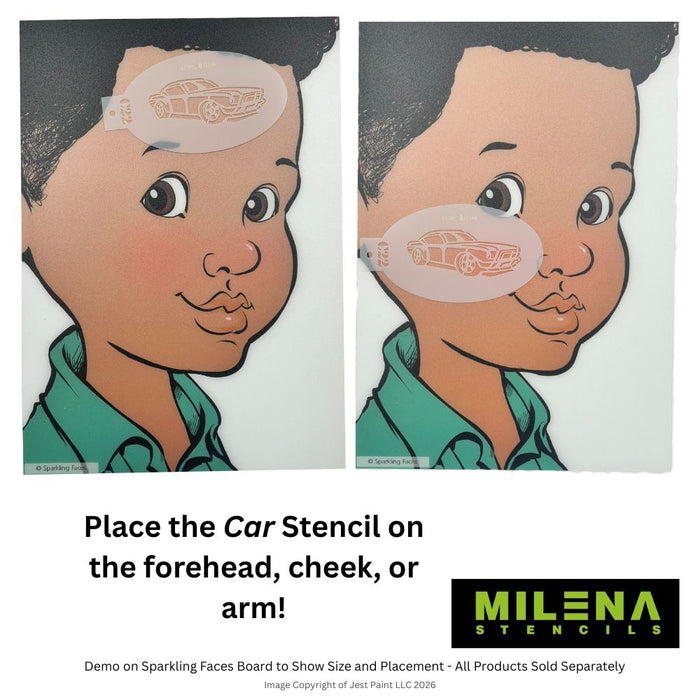 MILENA STENCILS | Face Painting Stencil -  (Car)  C22
