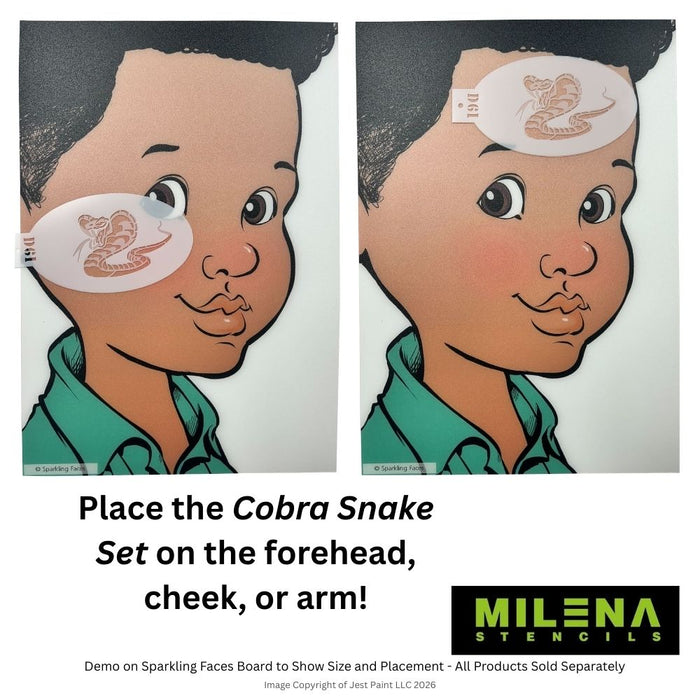 MILENA STENCILS | Face Painting Stencil -  (Cobra Snake Set)  D61