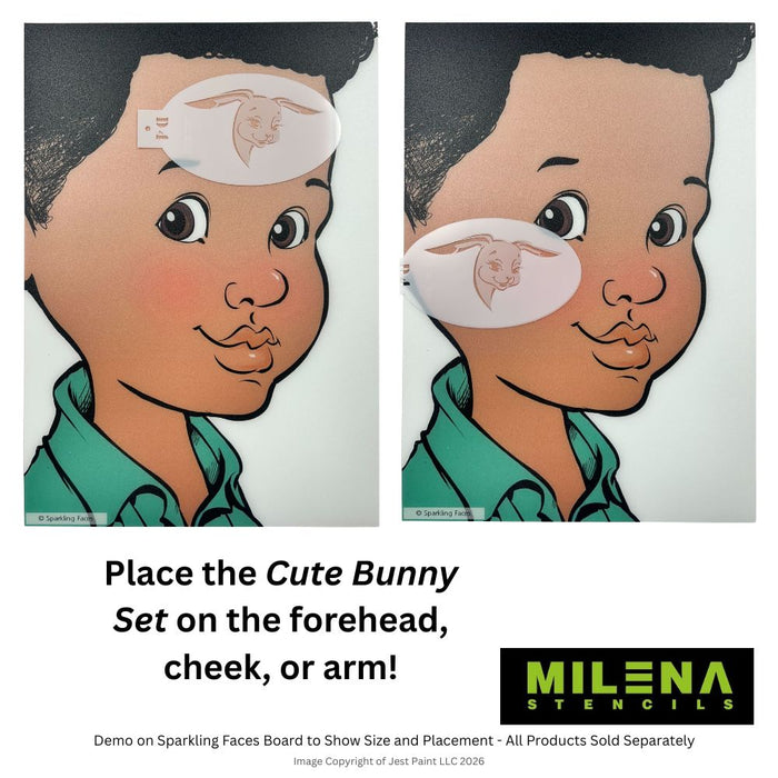 MILENA STENCILS | Face Painting Stencil -  (Cute Bunny Set )  D4