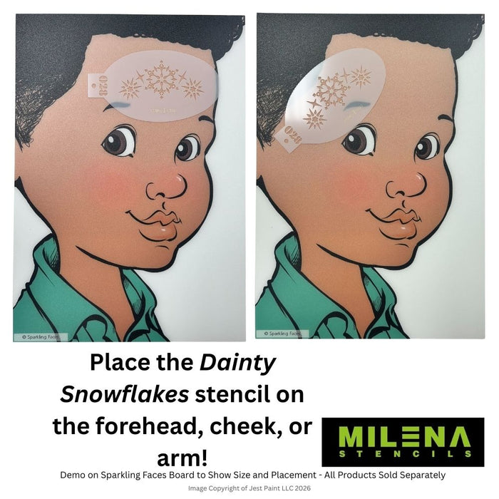MILENA STENCILS | Face Painting Stencil -  (Dainty Snowflakes)  O28 - While Supplies Last!