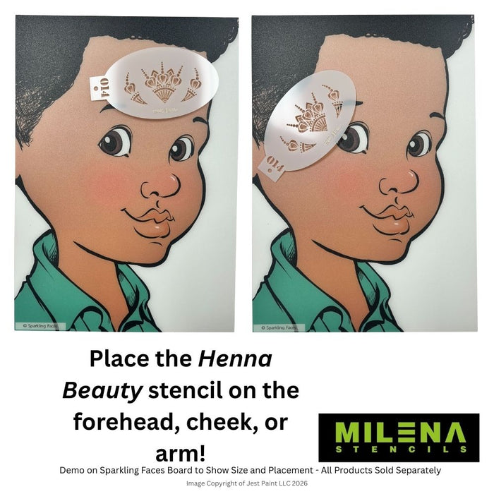 MILENA STENCILS | Face Painting Stencil -  (Henna Beauty)  O14