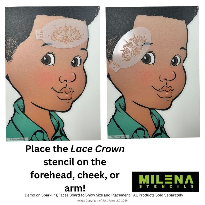 MILENA STENCILS | Face Painting Stencil -  (Lace Crown)  O12