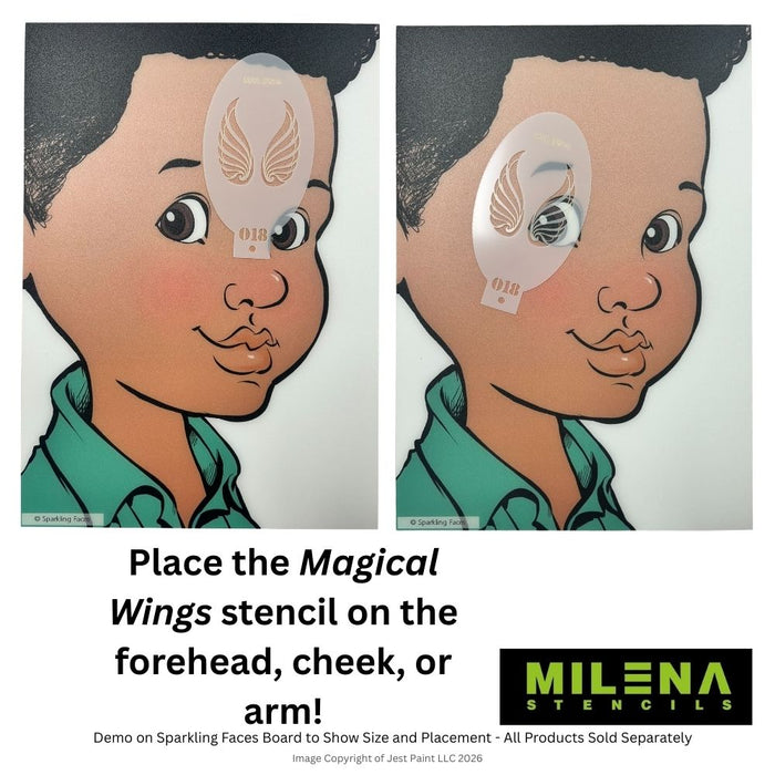 MILENA STENCILS | Face Painting Stencil -  (Magical Wings)  O18