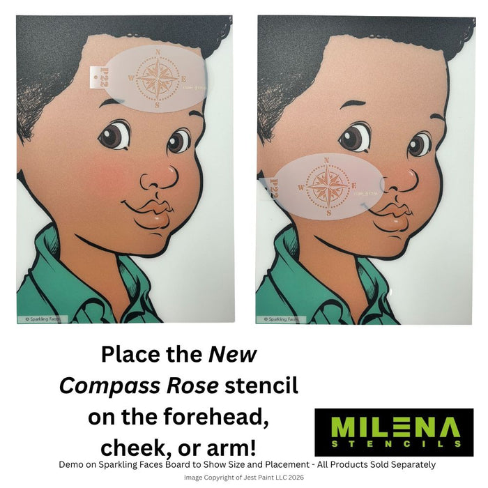MILENA STENCILS | Face Painting Stencil -  (NEW Compass Rose)  P22