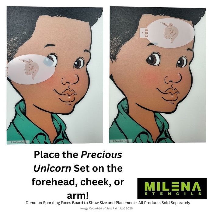 MILENA STENCILS | Face Painting Stencil -  (Precious Unicorn Set)  D63