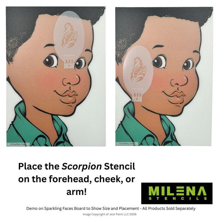 MILENA STENCILS | Face Painting Stencil -  (Scorpion)  A13