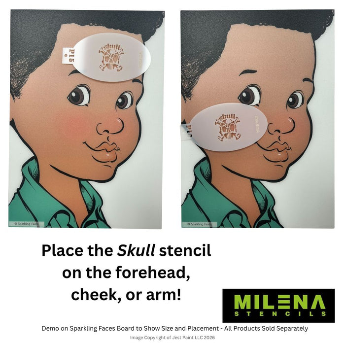 MILENA STENCILS | Face Painting Stencil -  (Skull)  P15