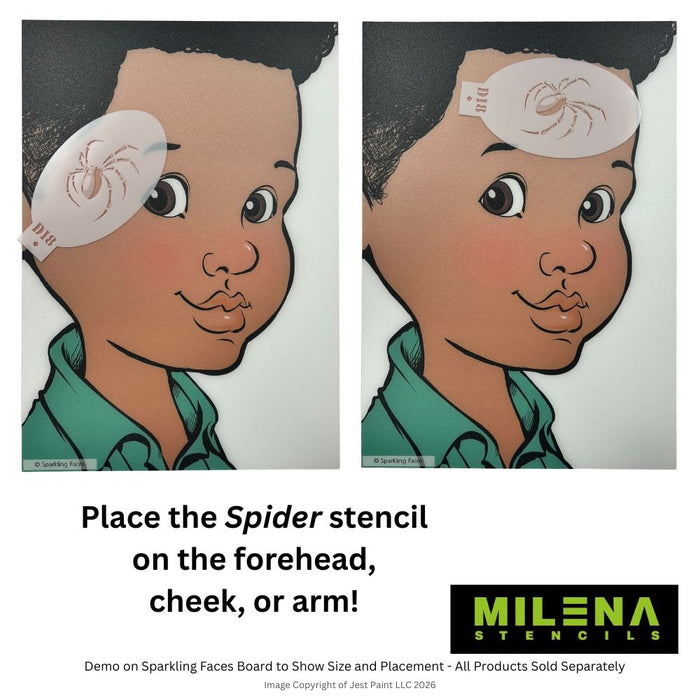MILENA STENCILS | Face Painting Stencil Set -  (Spider)  D18