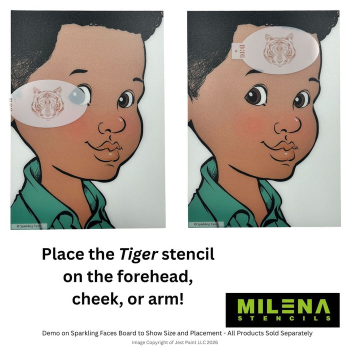 MILENA STENCILS | Face Painting Stencils -  (Tiger)  D36