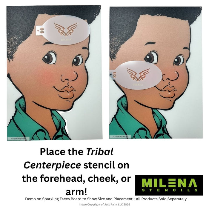 MILENA STENCILS | Face Painting Stencil -  (Tribal Centerpiece)  O3