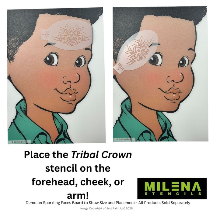 MILENA STENCILS | Face Painting Stencil -  (Tribal Crown)  O13