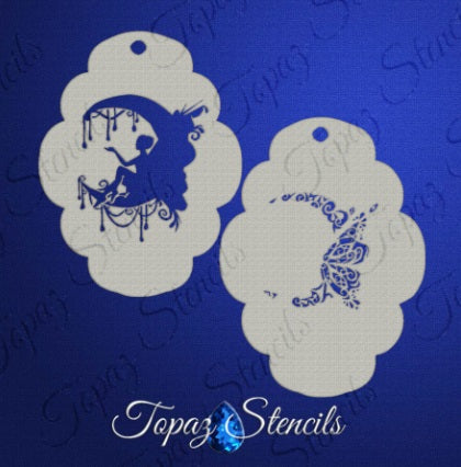 Topaz Stencils | Face Painting Stencil - Moon Drop Fairy Set (0990)